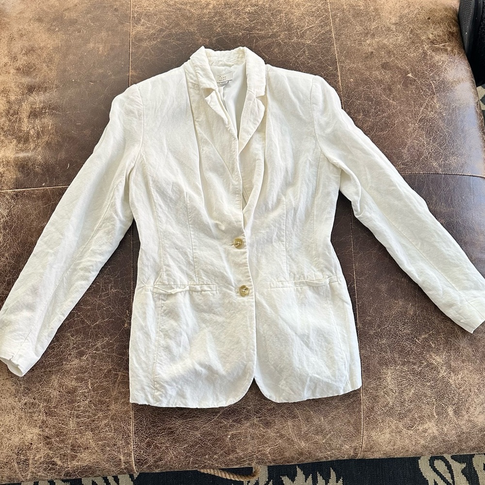 A New Day Linen White Blazer